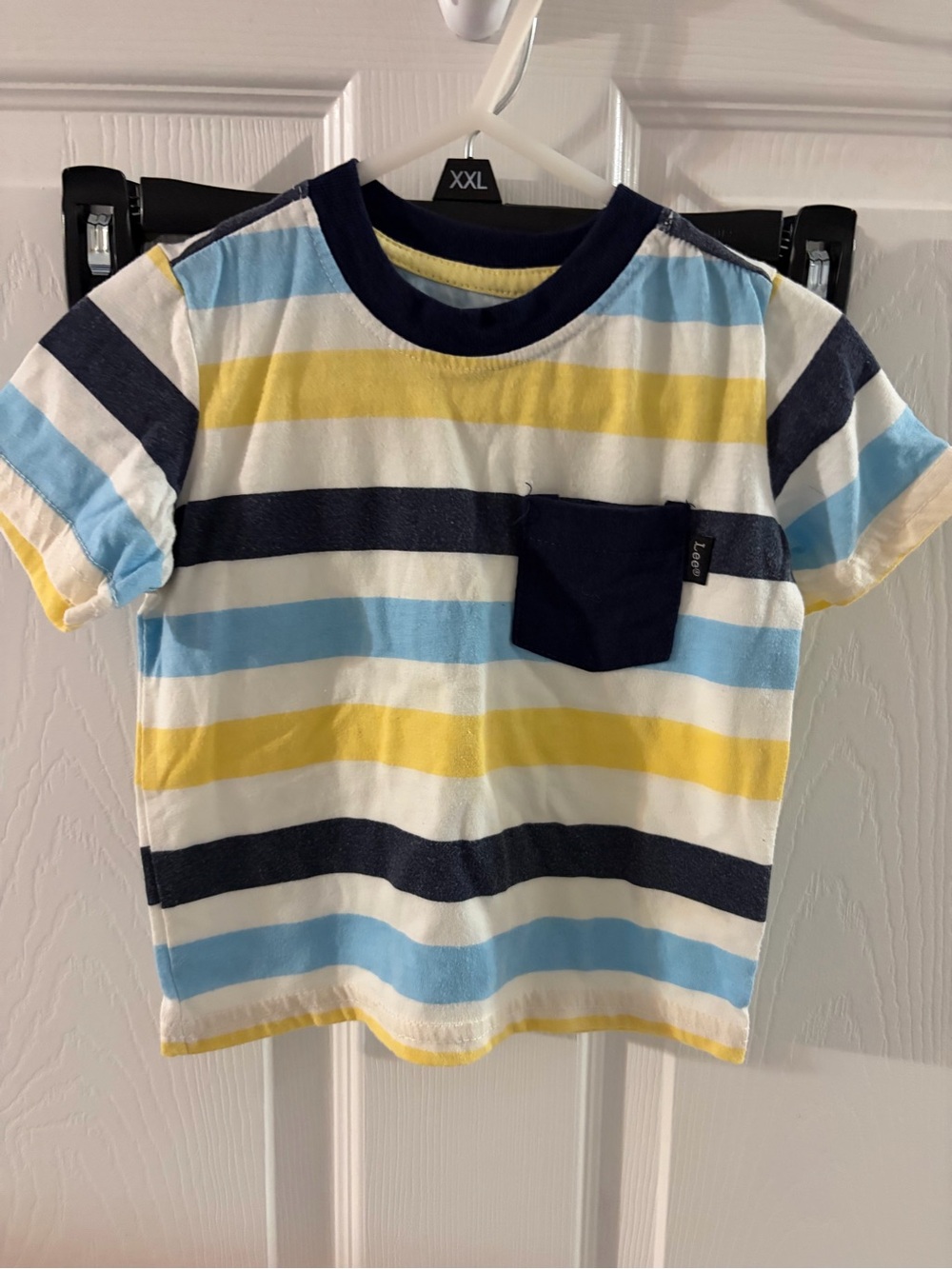Lee Boys Striped Short Sleeve Tee in Yellow, Light Blue & Navy